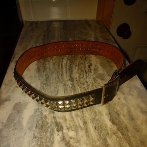 Studded leather belt